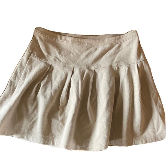 Gap Skirt Girls Size Xl 12 cotton pleated school uniform tan side zip adult Sm - Picture 2 of 9